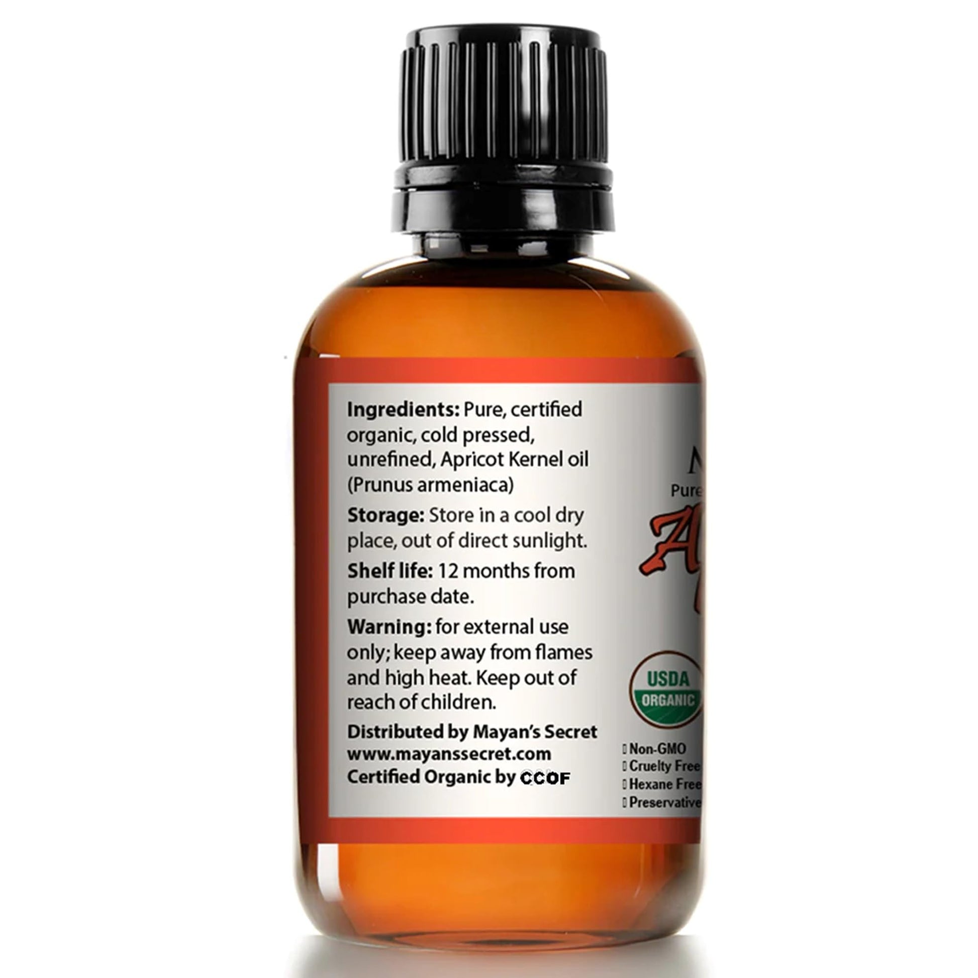 Apricot Kernel Oil 100% pure & Natural Cold Pressed, Unrefined in Amber Glass Bottle w/Glass Eyedropper for Easy Application 4oz