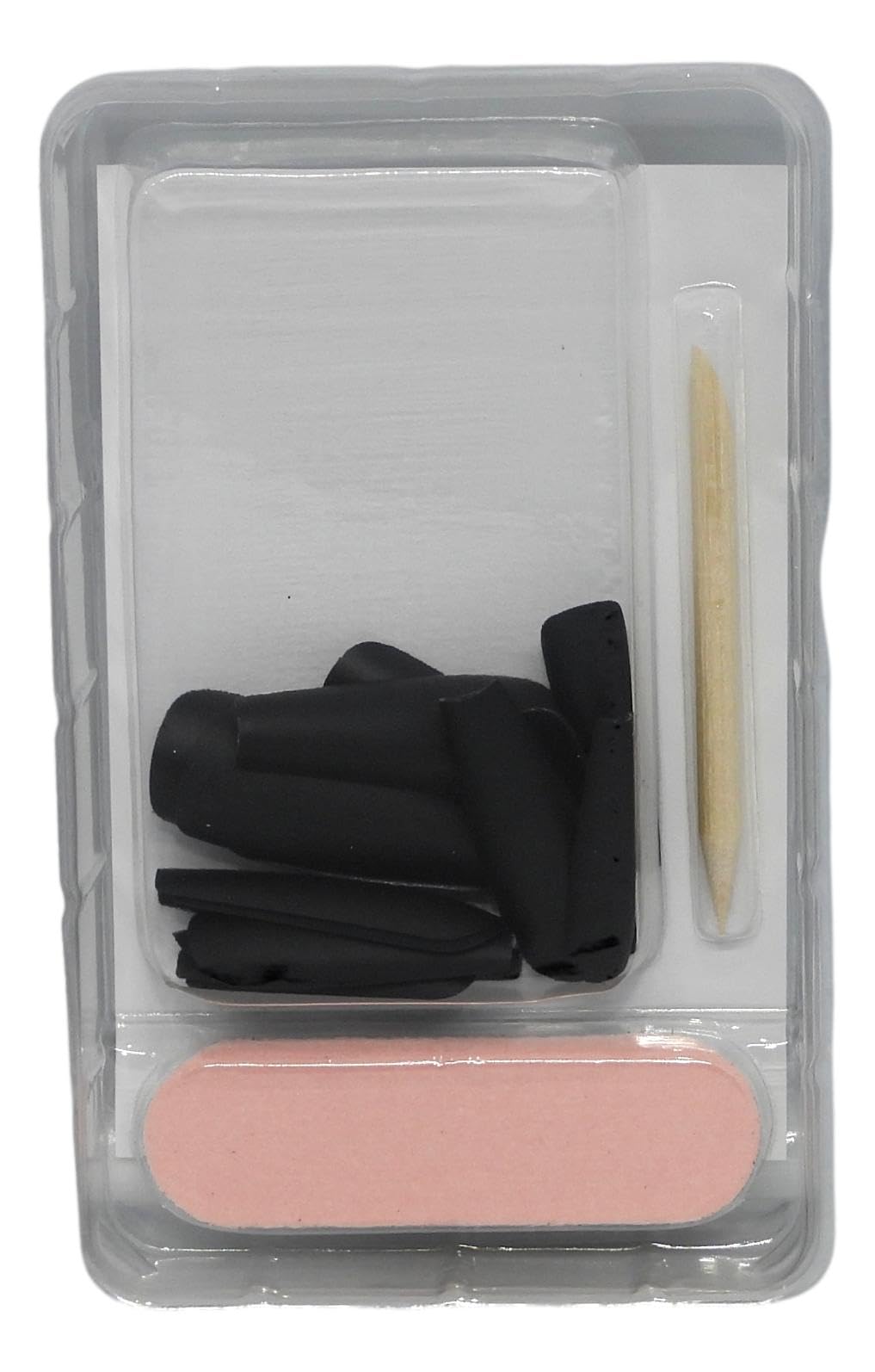 CALA - "Lavish Touch" uñas postizas largas (24 uñas en 12 tamaños, mármol y negro)