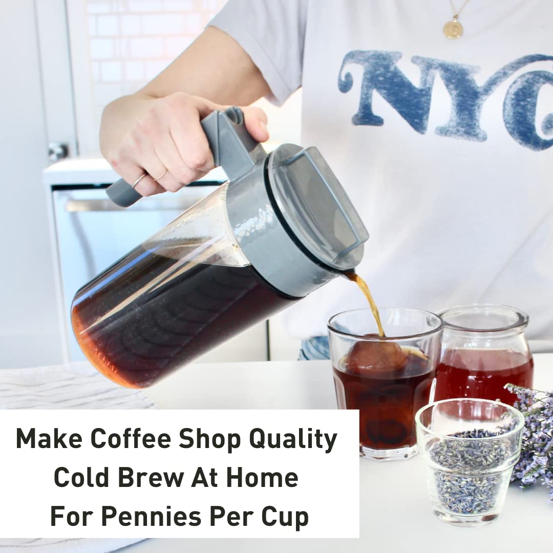 Cafetera Deluxe Cold Brew Takeya Negro 1 Cuarto de Galón