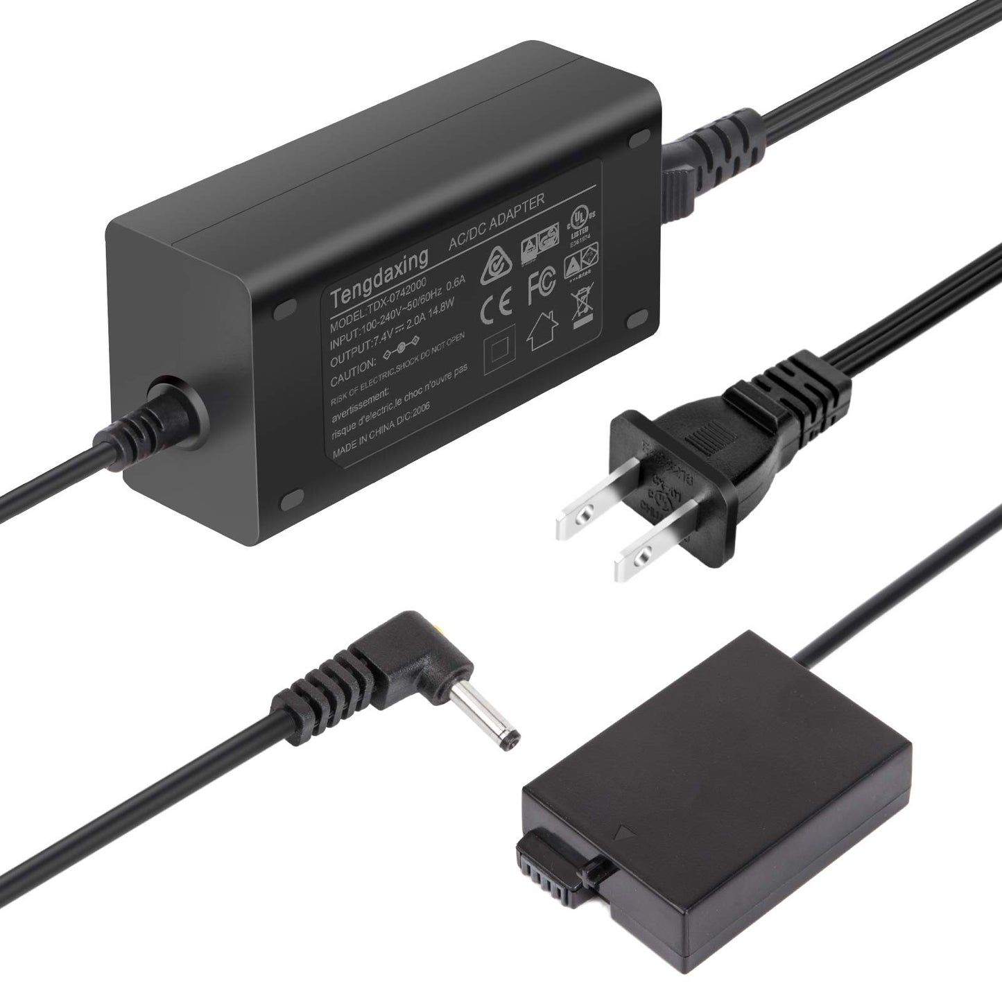 Tengdaxing ACK-E8 - Kit de adaptador de corriente LP-E8 con cable para cámaras Canon EOS Rebel T2i/T3i/T4i/T5i (550D/600D/650D/700D) Kiss X7i/X6i/X5/X4