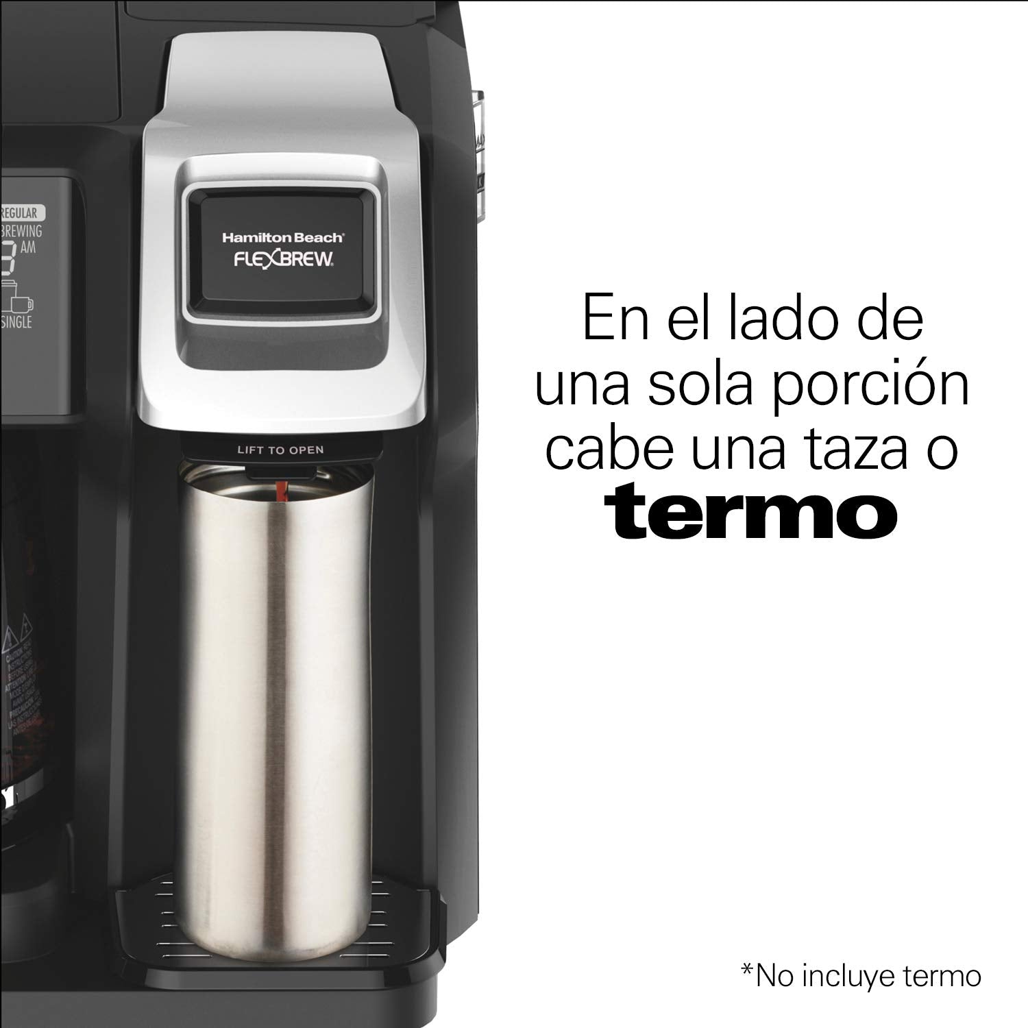 Hamilton Beach Cafetera Trío FlexBrew, con 2 Opciones de Café, Negra (49976), 12 tazas