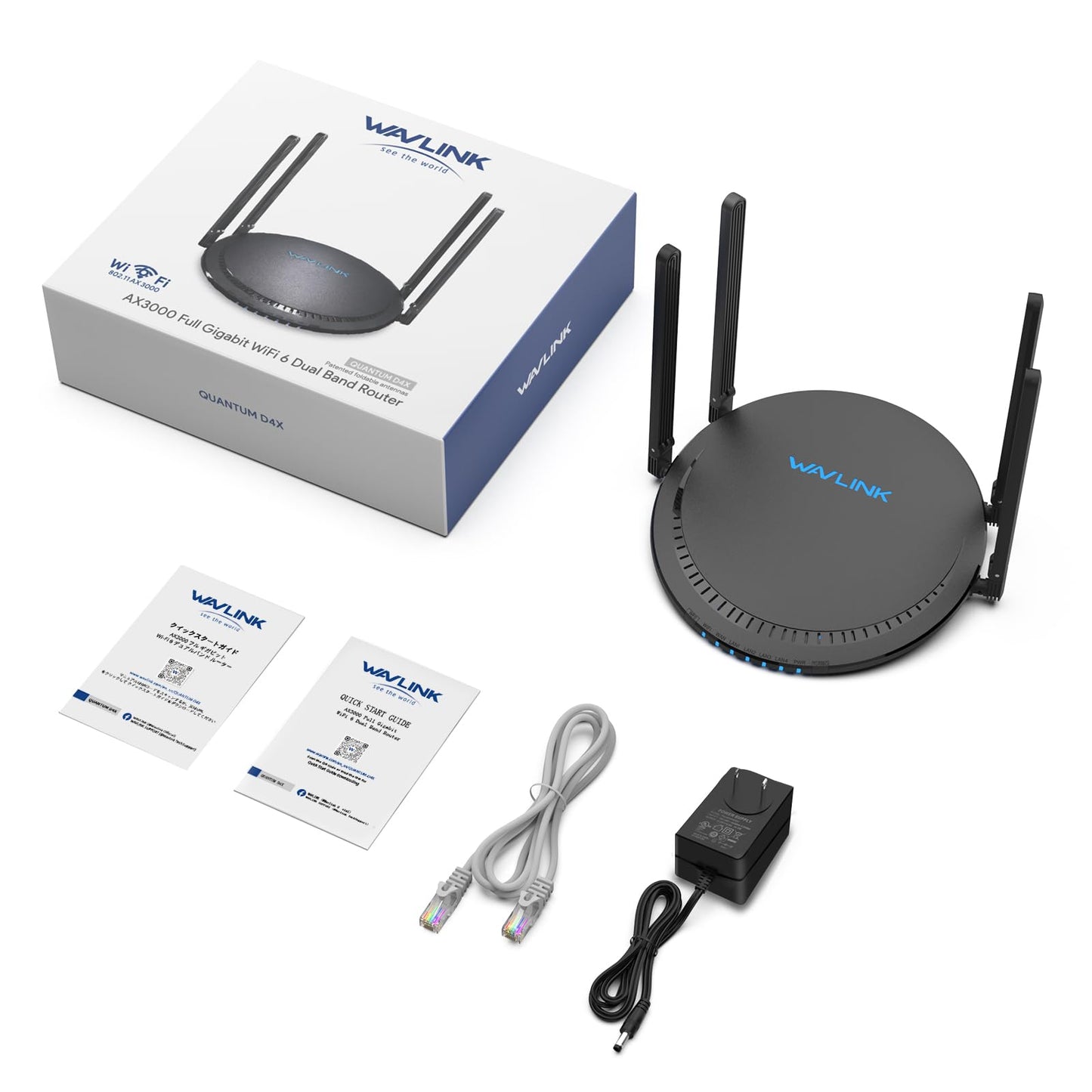 Router Inalámbrico WAVLINK AX3000 Gigabit con Antenas de Alta Ganancia Doble Banda WiFi 6