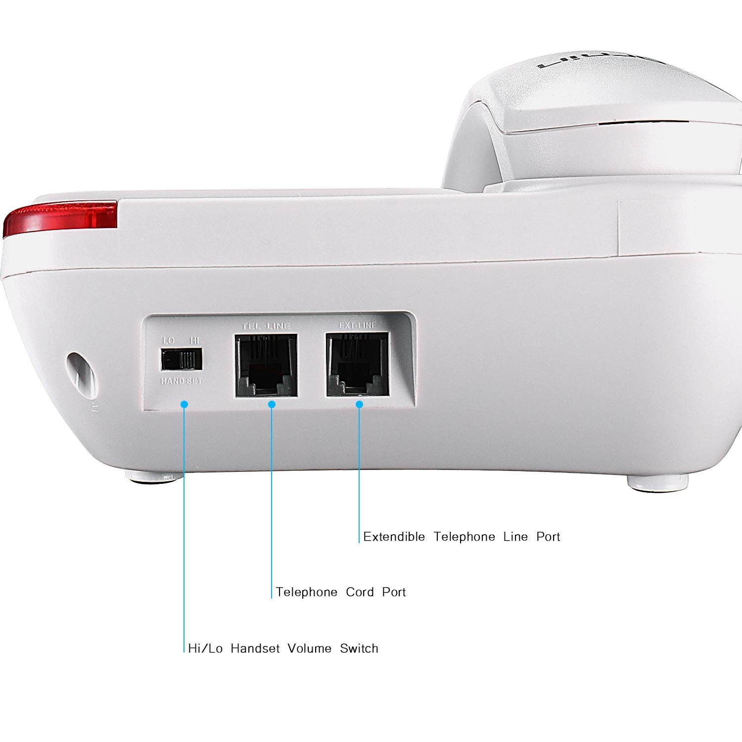 Ornin S016+ - Teléfono con cable de botón grande con altavoz, teléfono de computadora solo (blanco)