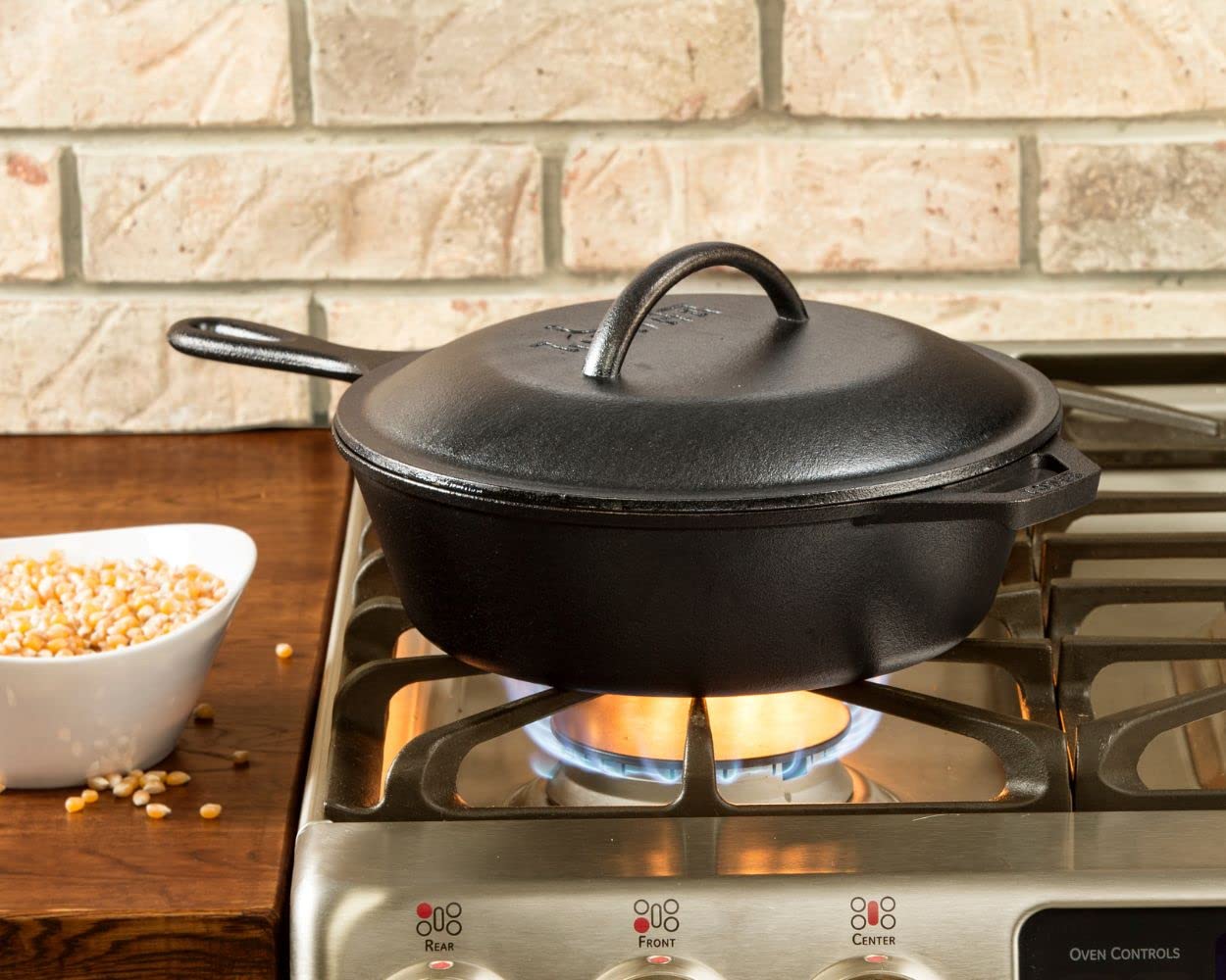 Lodge LCC3 Pre-Seasoned Cast-Iron Combo Cooker, 3-Quart