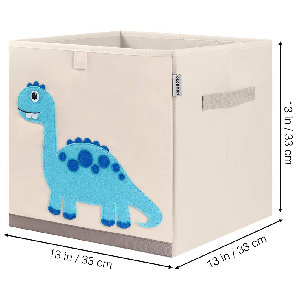 CLCROBD - Contenedores plegables de almacenamiento de cubos de animales, caja de juguetes de tela, pecho/organizador para niños de 13 pulgadas (dinosaurio)