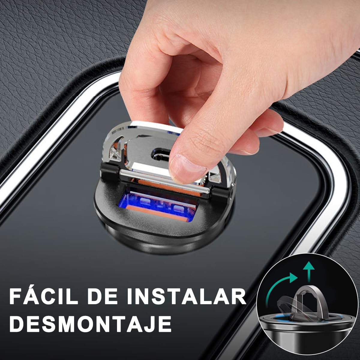 MOYAC Cargador para Auto, Carga Rápida con USB C PD 20W y USB QC3.0 18W, Cargador Metálico de Coche 38W, Compatible con iPhone 14/15/16, iPad Pro/Air/Mini, Galaxy S24/S23/S22, Xiaomi
