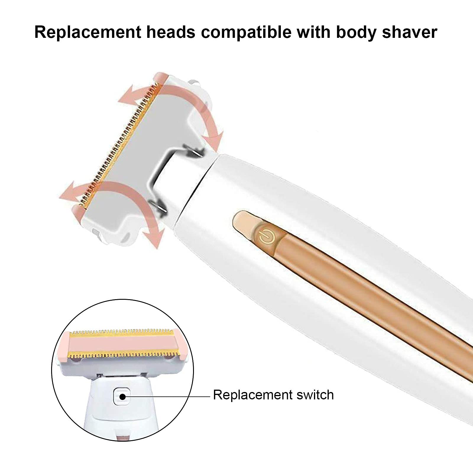 Cabezales de repuesto para afeitadora Body Ladies compatibles con Finishing Touch Flawless Body Recargable para Mujeres Incluye 2 cepillos de limpieza (4 piezas)