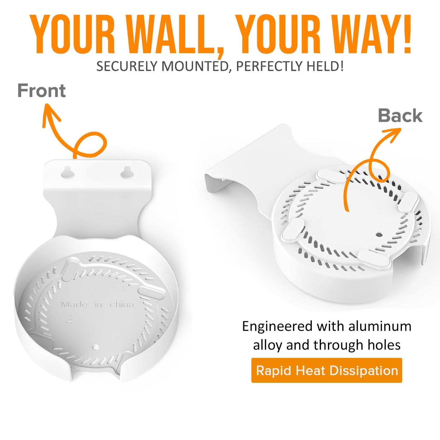 Bangcheer - Soporte de pared para TP-Link Deco BE75/BE85/BE95/BE17000/BE22000/BE33000 WiFi 7, soporte de aleación de aluminio para colgar en la pared (blanco, paquete de 2 unidades, blanco)
