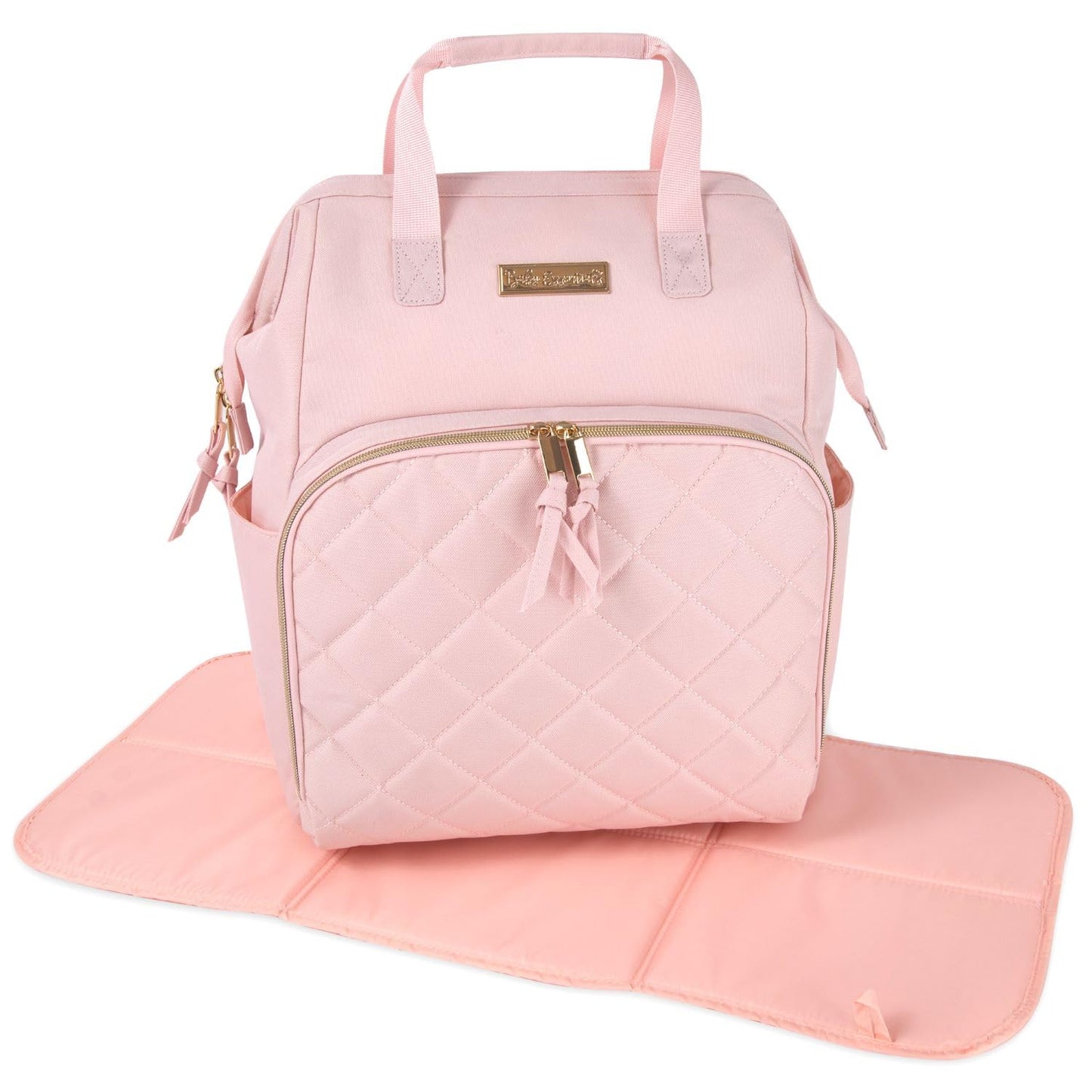 Baby Essentials - Mochila de pañales con marco principal súper enfriadora con cambiador, correas para carriola, compartimento aislado para botellas, Malva rosa, Mediano, Mochila para pañales
