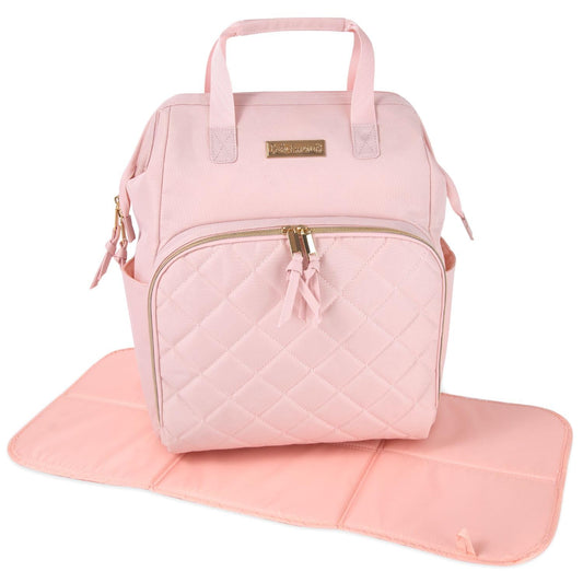Mochila de Pañales Baby Essentials Malva Rosa con Marco Súper Enfriador y Cambiador