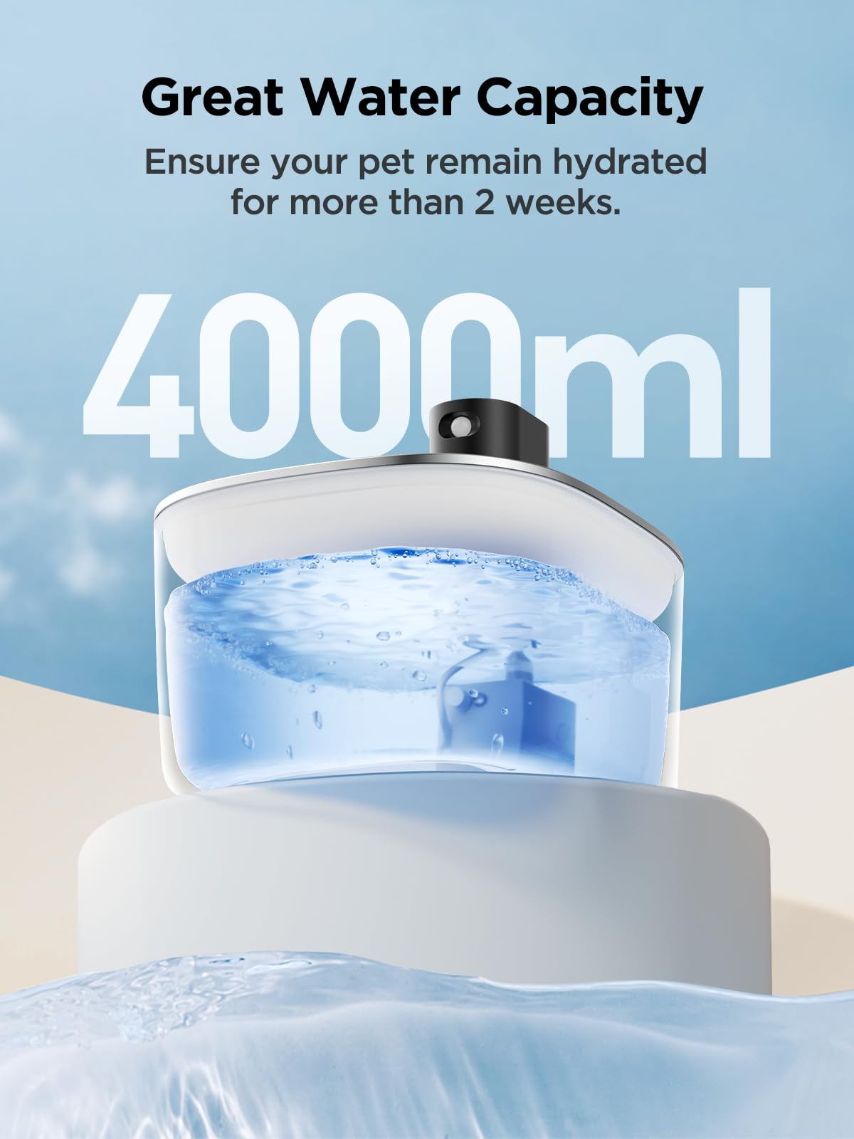 Fuente de Agua FEELNEEDY Acero Inoxidable con Sensor de Movimiento para Gatos y Perros