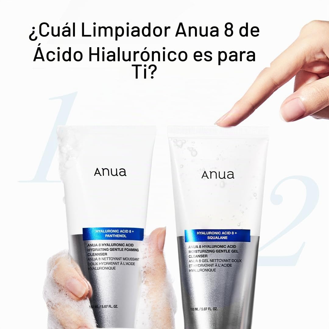 ANUA Moisturizing Gentle Gel Cleanser, Hyaluronic Acid, Squalane, Ceramide, Foaming Facial Korean Cleanser, pH Balance, Daily Hydrating Face Wash, Korean Skincare (150ml/5.07fl oz.)