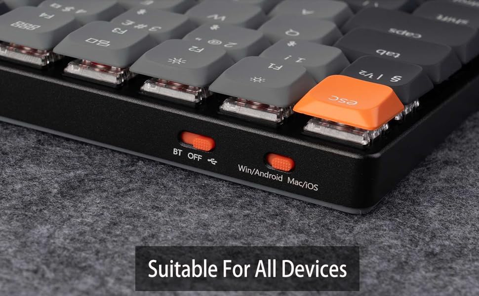 Teclado Mecánico Inalámbrico Keychron K3 Marrón Ultradelgado Hot-Swappable Retroiluminación LED RGB Recargable Bluetooth 5.2 ES Layout Versión 3