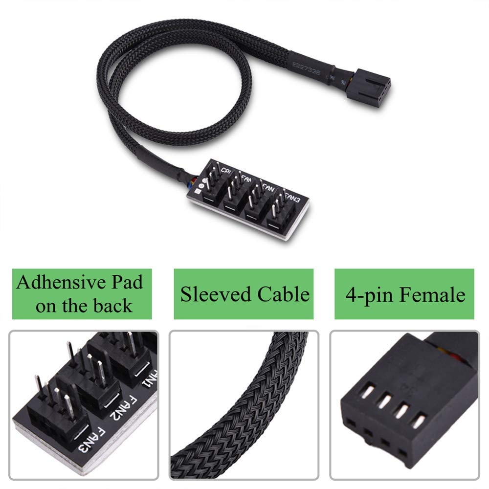 Concentrador PWM de 4 Pines, Adaptador de Cable Multidivisor de Potencia para Ventilador de Caja y CPU