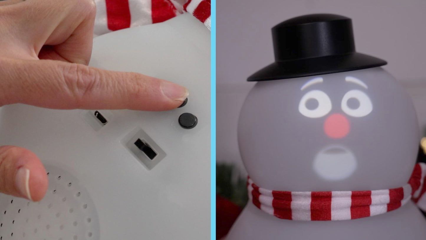 ANIMAT3D FrostByte Talking - Muñeco de nieve animado con proyector integrado y altavoz Plug 'n Play