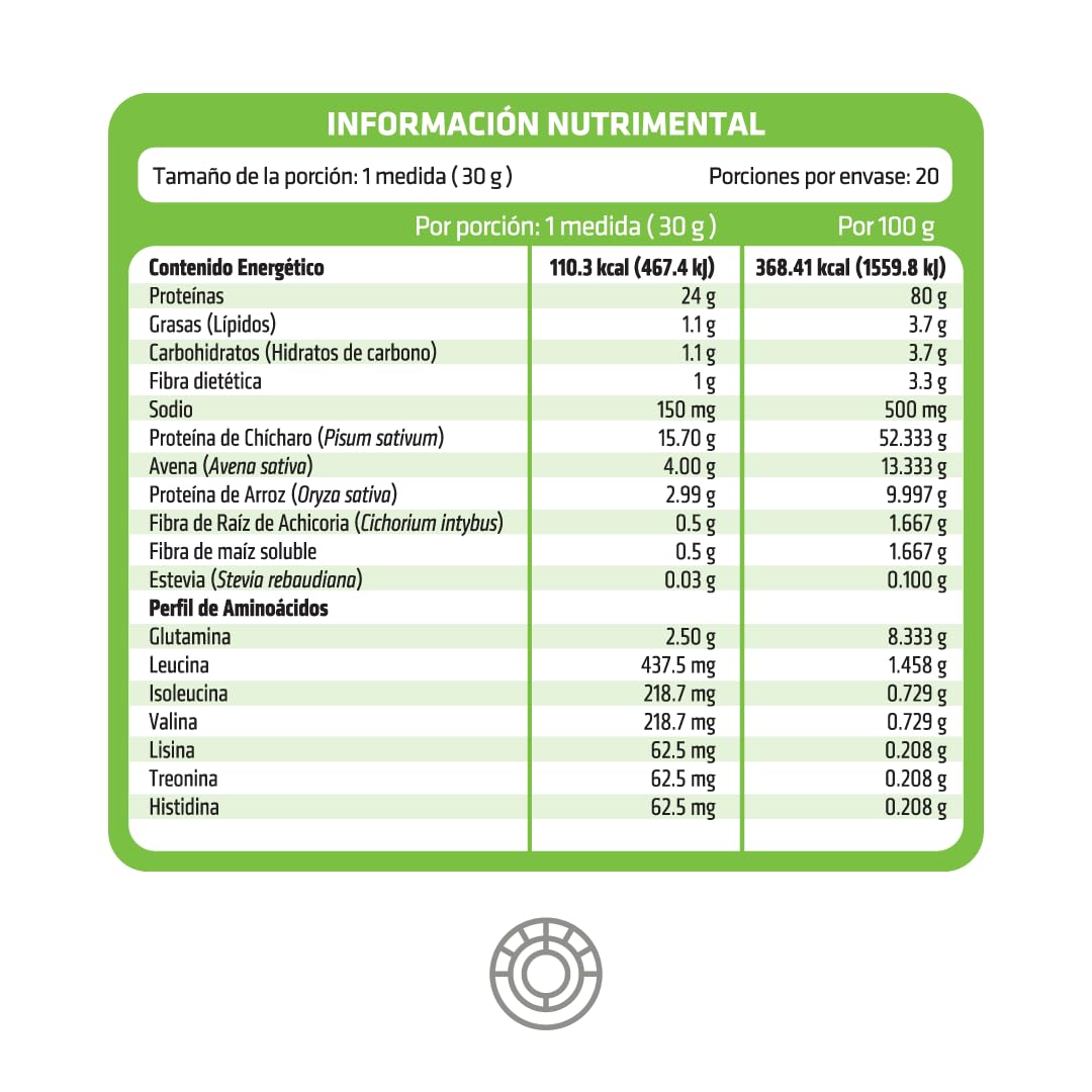 HEALTHADDICTION - Proteína Vegana con Sabor a Vainilla, Fórmula Potenciada con Glutamina y Aminoácidos, 24g de Proteína y 2.5g de Glutamina por Porción - Ingredientes Naturales, Presentación de 600g