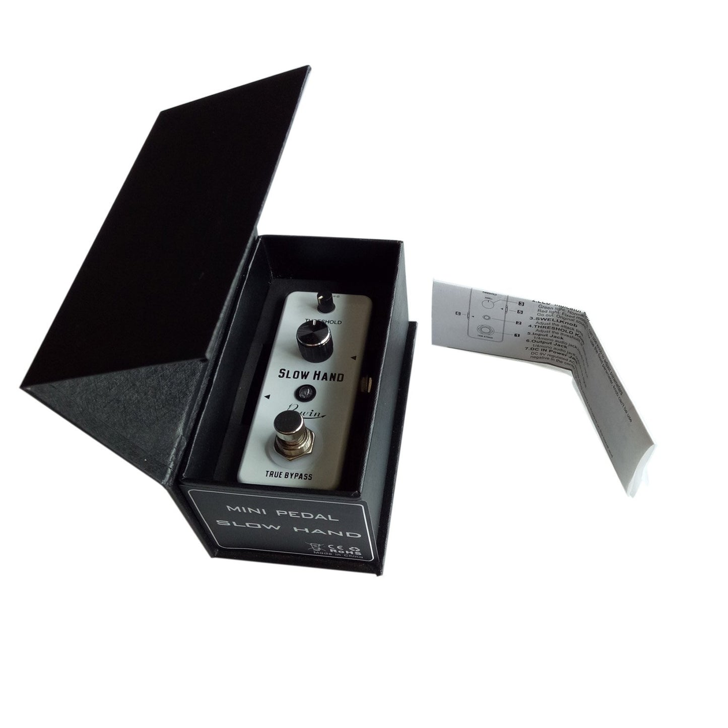 Pedal de Guitarra Digital Rowin Negro True Bypass para Guitarra Eléctrica y Bajo
