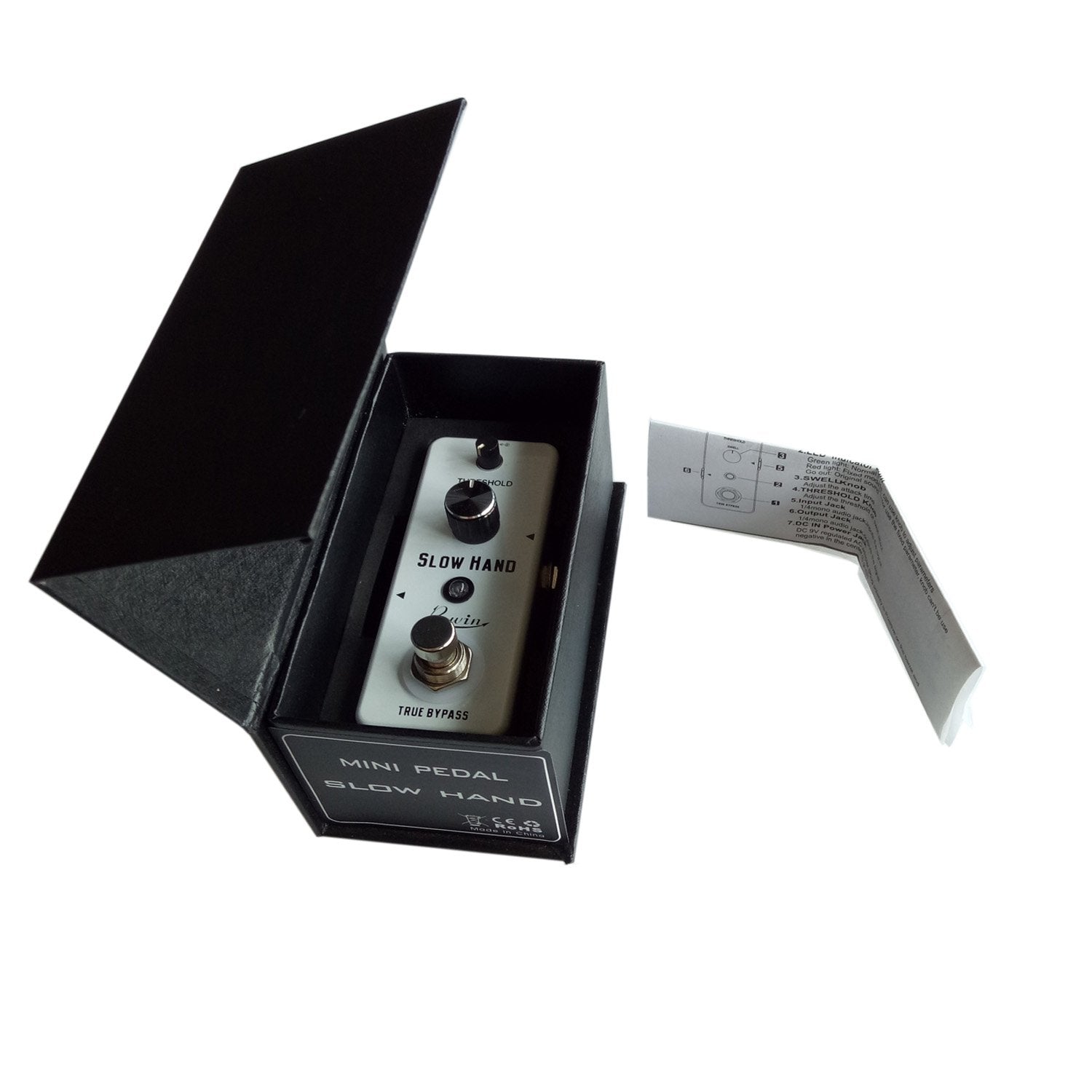 Pedal de Guitarra Digital Rowin Negro True Bypass para Guitarra Eléctrica y Bajo