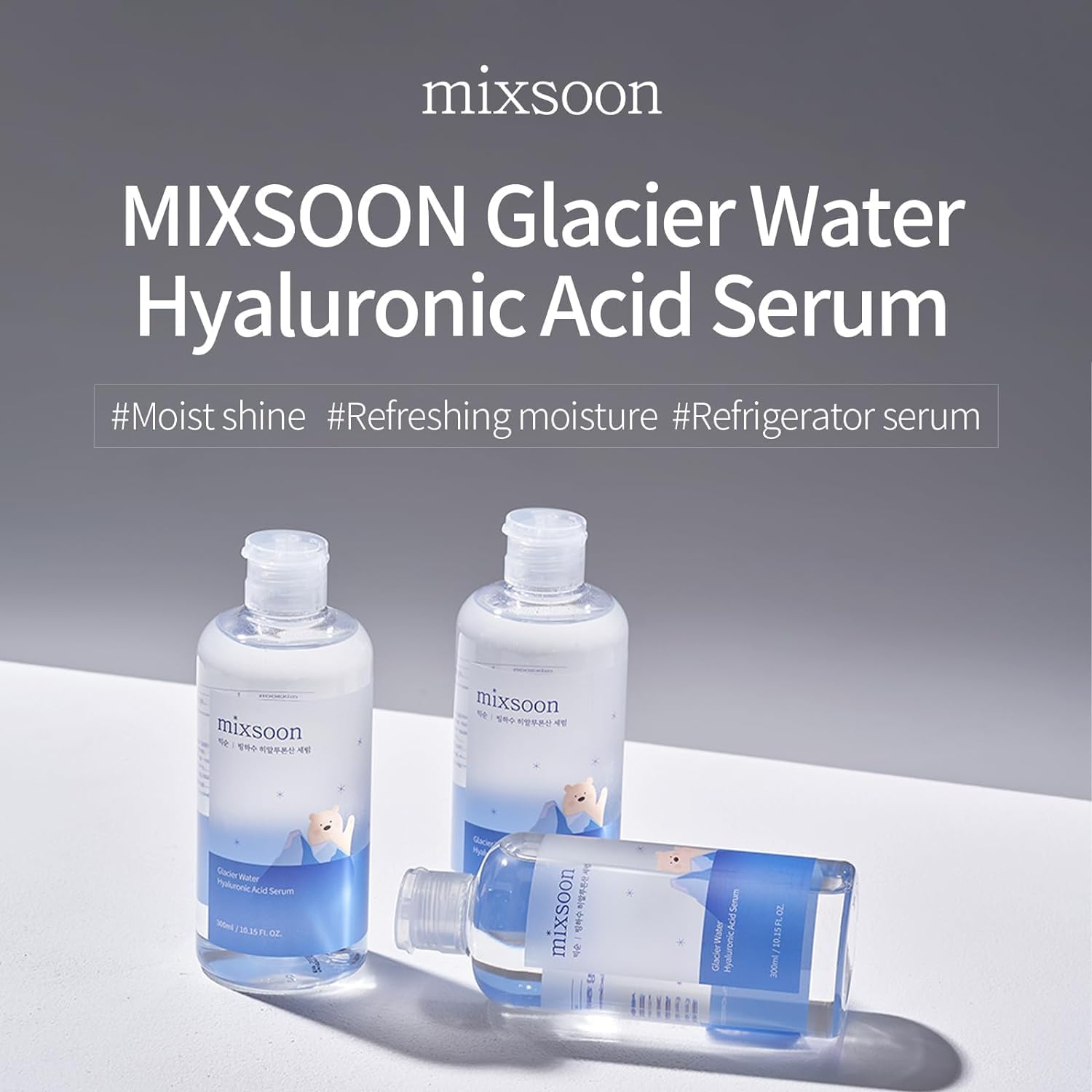 mixsoon Glacier Water Hyaluronic Acid Serum for Face Hydrating,Non greasy Hydrating korean Skin care,Mega-sized 10.14 fl.oz 300ml