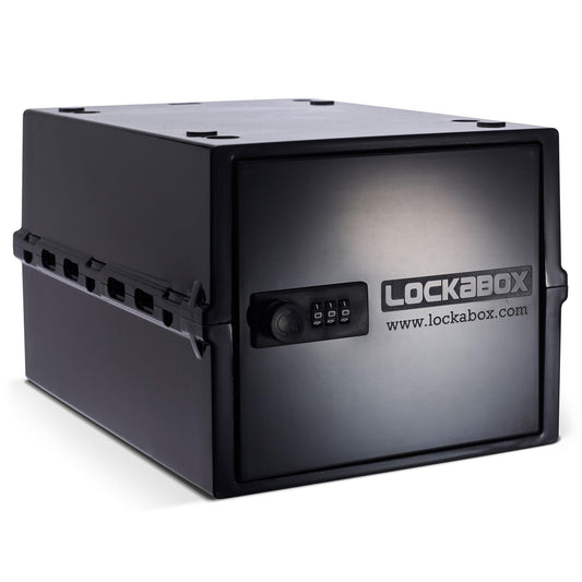 Lockabox One™ | Caja de seguridad compacta e higiénica para alimentos, medicinas y seguridad en el hogar (Jet)