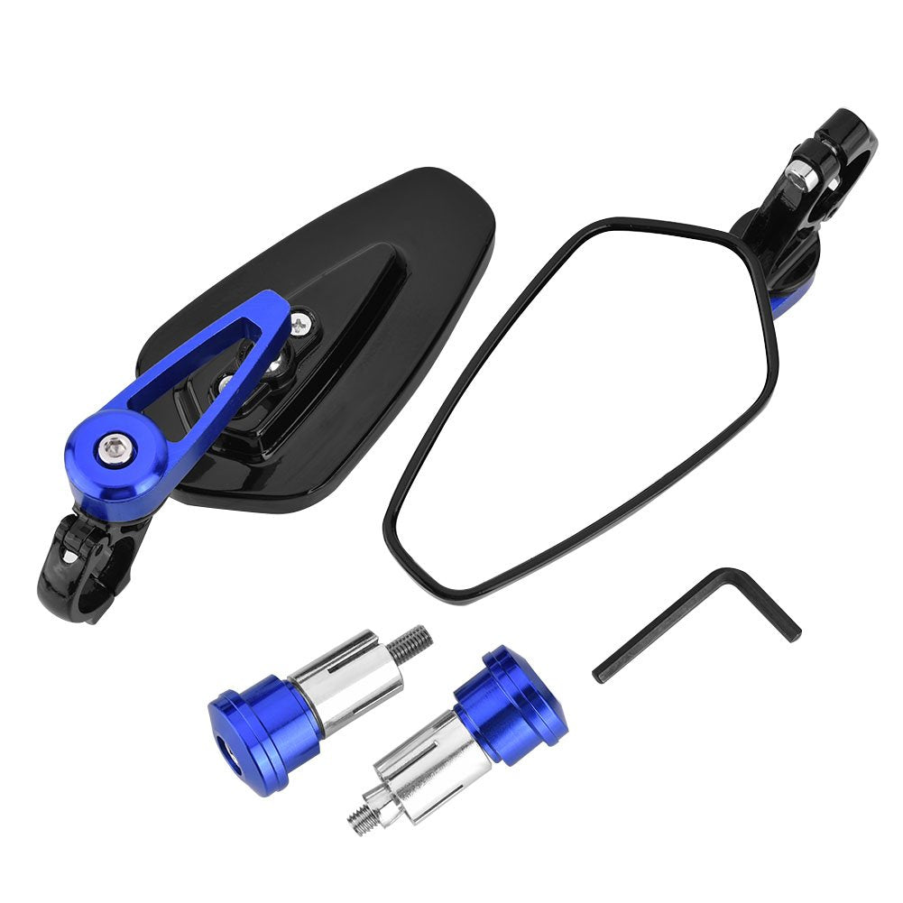 Espejos Retrovisores para Motocicleta Moto Aleación de Aluminio Azul Universales