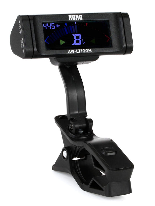 Korg AW-LT100M - Sintonizador de clip para instrumentos orquestales con batería de 100 horas y visualización LCD a color