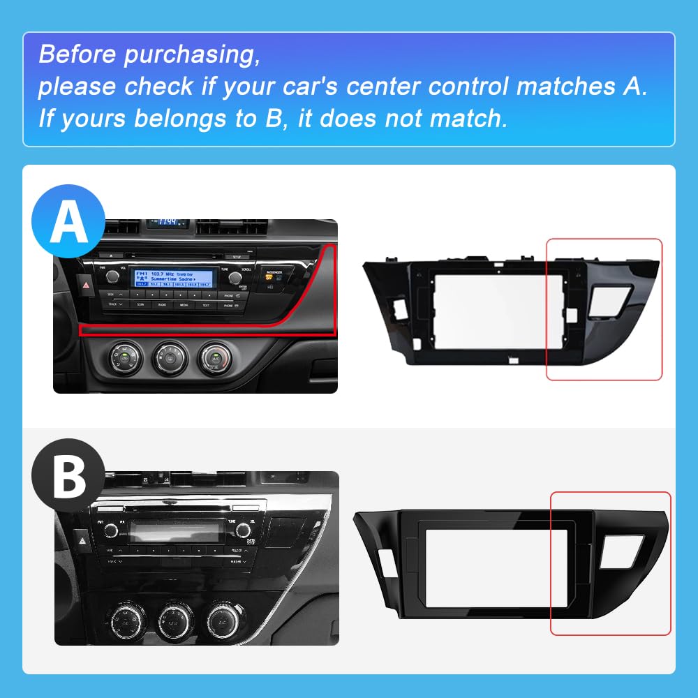 Vratzn Android 13 Radio de coche estéreo para Toyota Corolla 2014 2015 2016 con Carplay Android cámara de respaldo automático Bluetooth