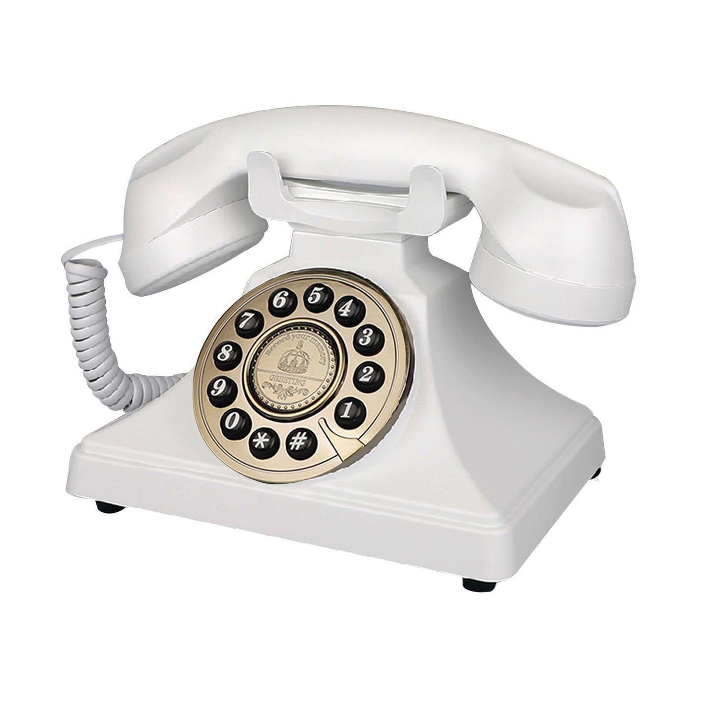 Teléfono clásico blanco, teléfonos fijos retro con cable para el hogar, teléfono de computadora de una sola línea de moda antigua con timbre fuerte para personas mayores, teléfonos antiguos clásicos