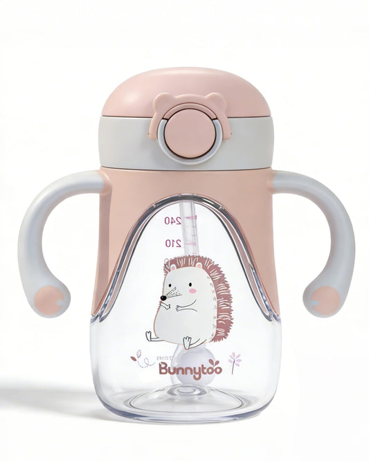 Taza para Bebé Bunnytoo Albaricoque con Pajita Pesada y Boquilla de Silicona Suave a Prueba de Derrames