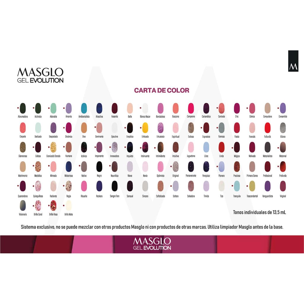 MASGLO- GEL EVOLUTION Esmalte de Uñas Efecto Gel, Sin Lámpara UV/Led, Duración Hasta 12 días,Tono-TIZA. (BLANCO NÁCAR)
