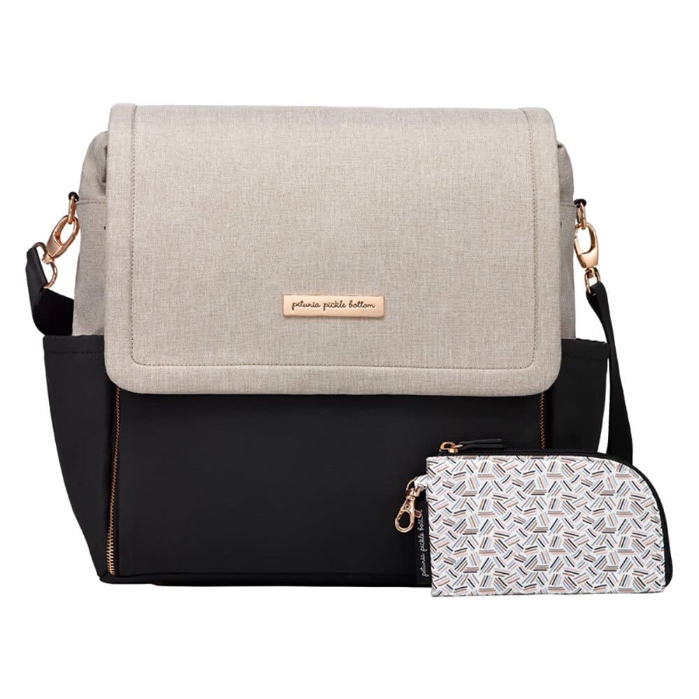 Petunia Pickle Bottom Boxy Mochila, bolsa de pañales, elegante bolsa de bebé, mochila espaciosa, para madres sobre la marcha, arena/negro