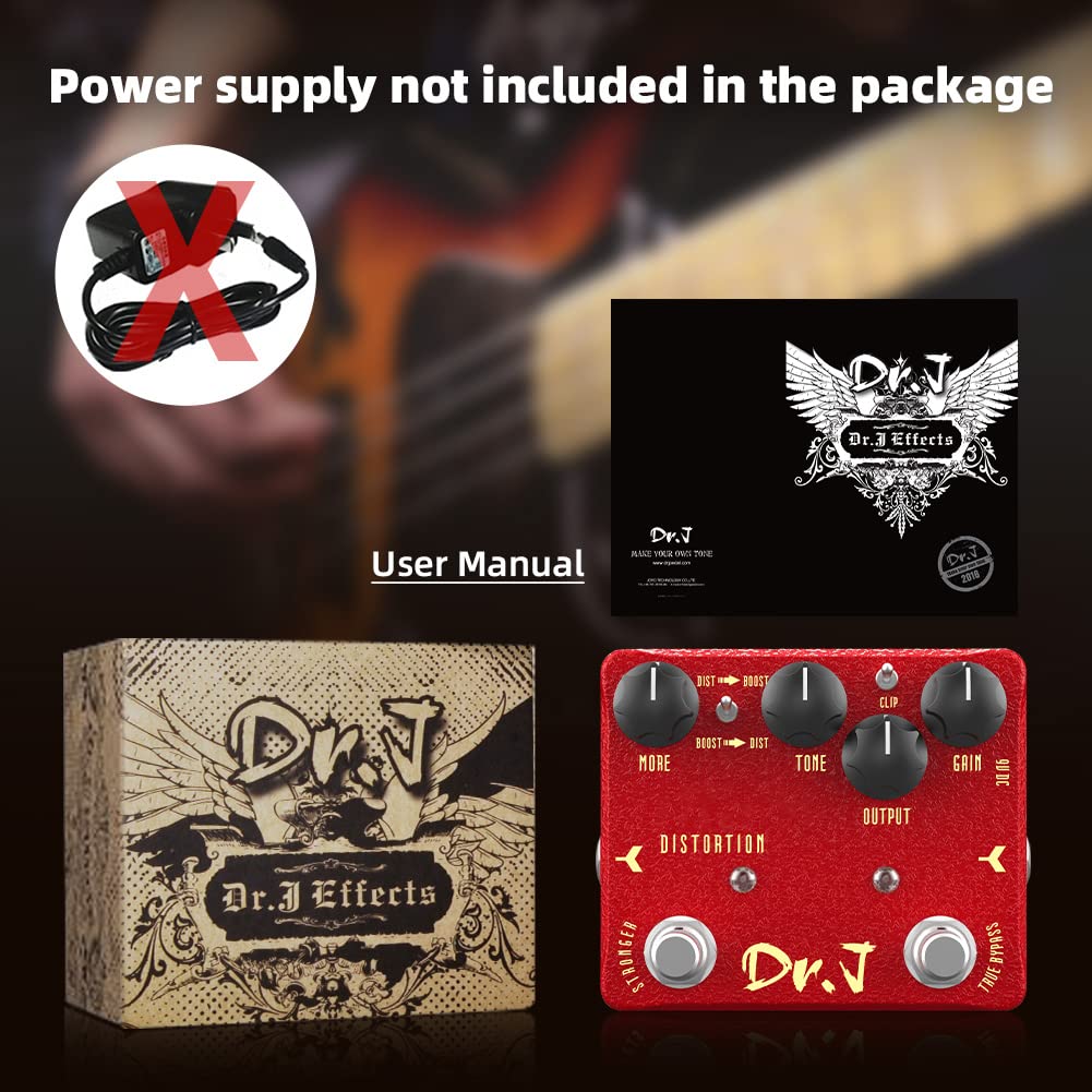 Pedal de Distorsión JOYO Clásico Modificado Gama Alta Dr.J Series para Guitarra Eléctrica