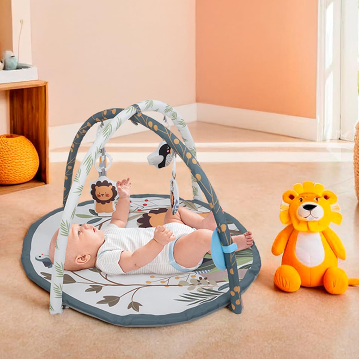 BABY GAON Gimnasio Didactico Estimulador para Bebe Juguetes Interactivos Y Musica (Gris)