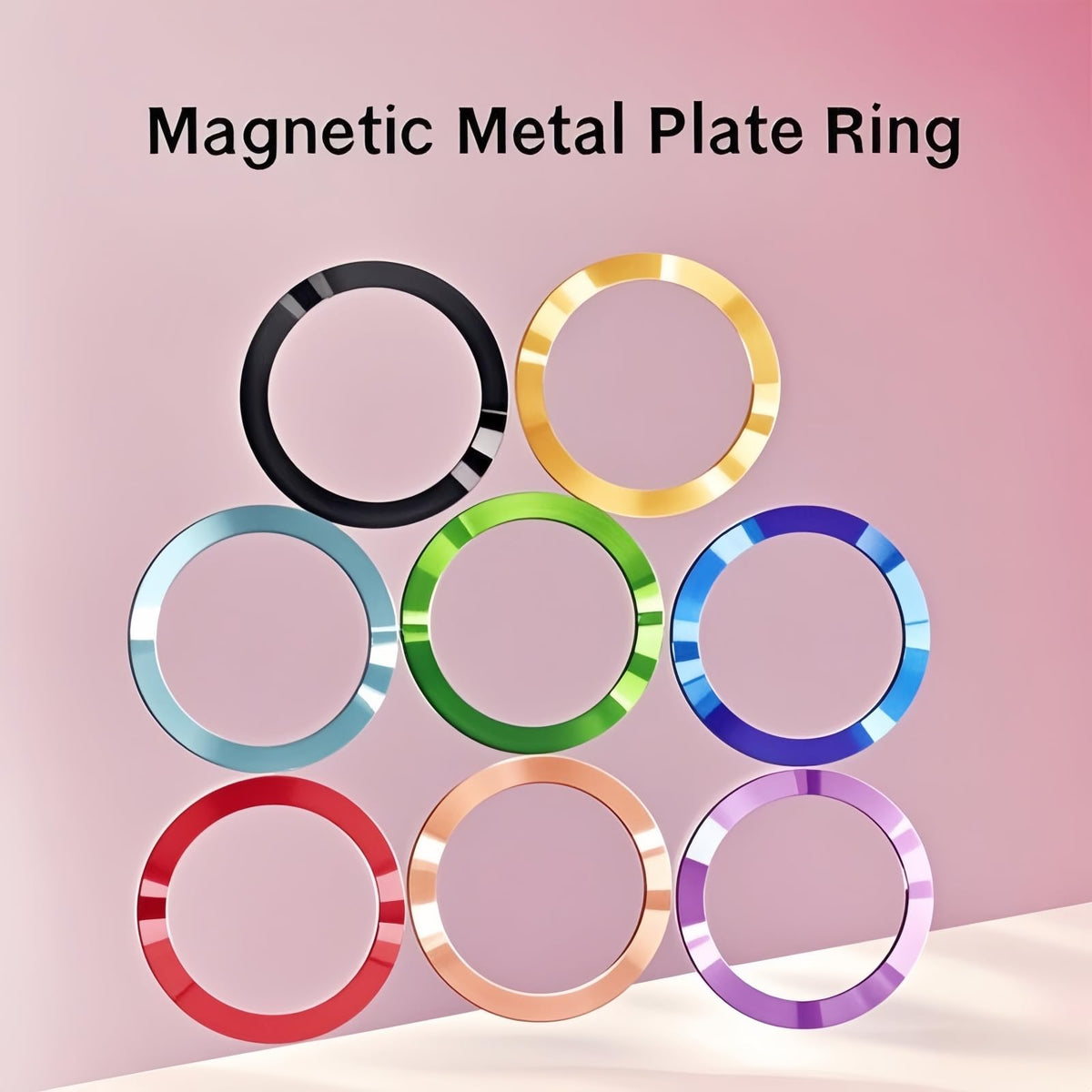 Anillos de Metal Universales Magsafe Multicolor para Fundas y Carga Inalámbrica Rosa