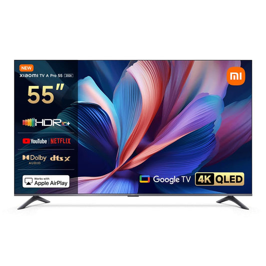 XIAOMI TV A Pro 55 2026 | 4K QLED Google TV | Dolby Audio DTS:X + DTS Virtual:X1 | Voice Control | HDR10+ | MEMC | Filmmaker Mode | Apple Airplay