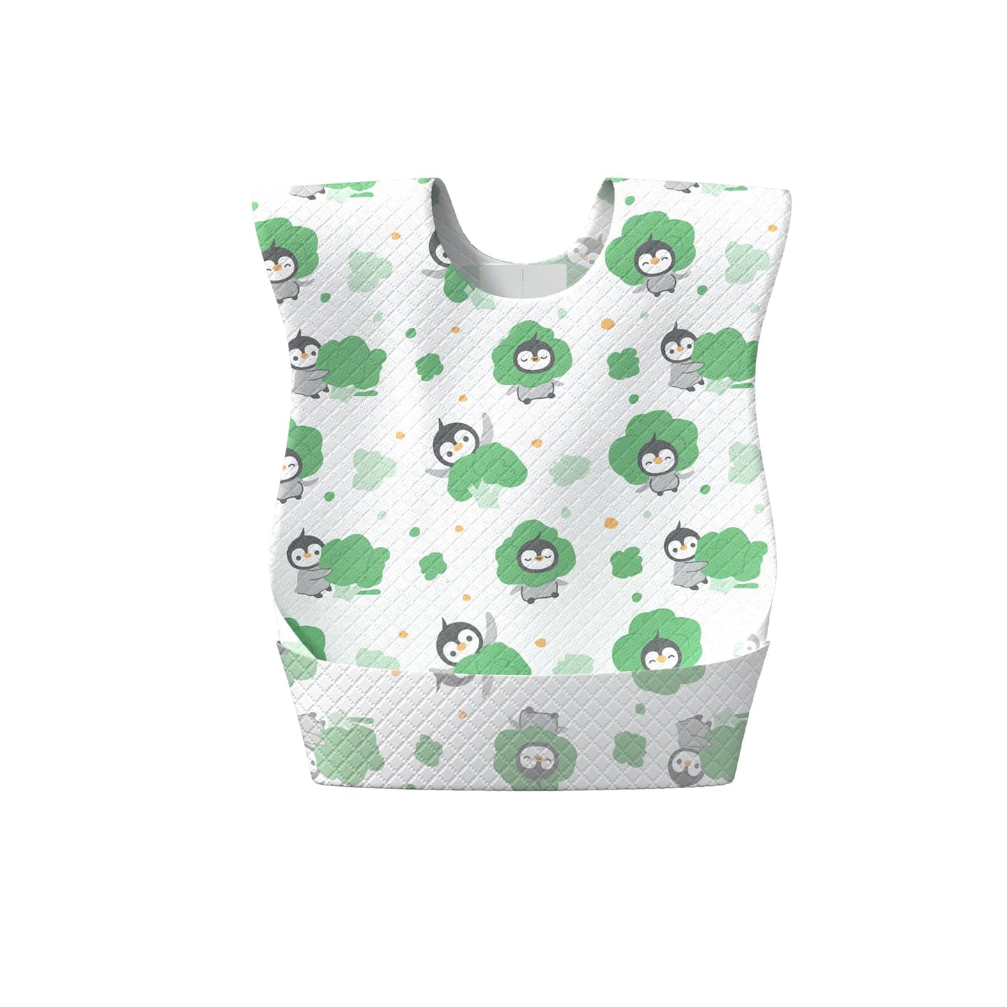 Onceplan Baberos desechables para bebé, paquete de 60 unidades, 13.78 x 9.45 pulgadas, baberos infantiles para comer, artículos esenciales de viaje (60 unidades: Oliver y brócoli)