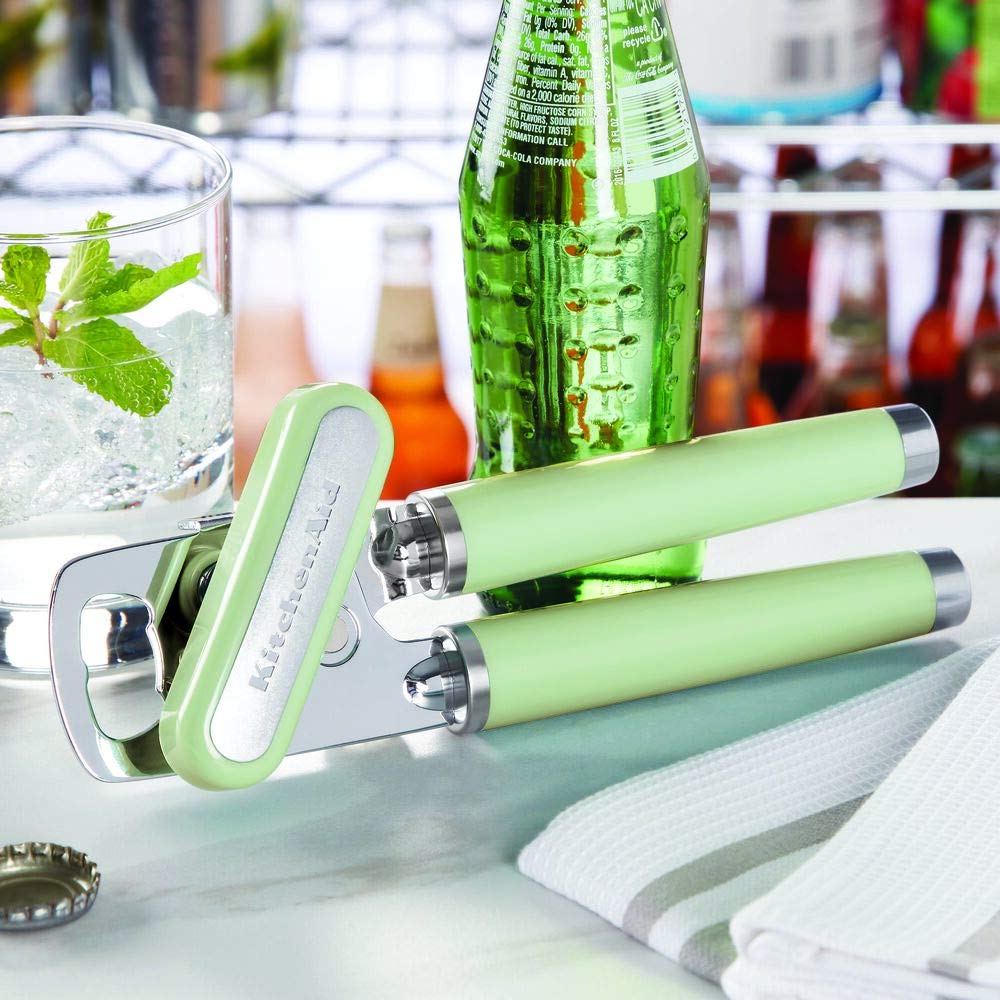 KitchenAid Abridor de latas/abrebotellas multifunción clásico, 8.34 pulgadas, pistacho