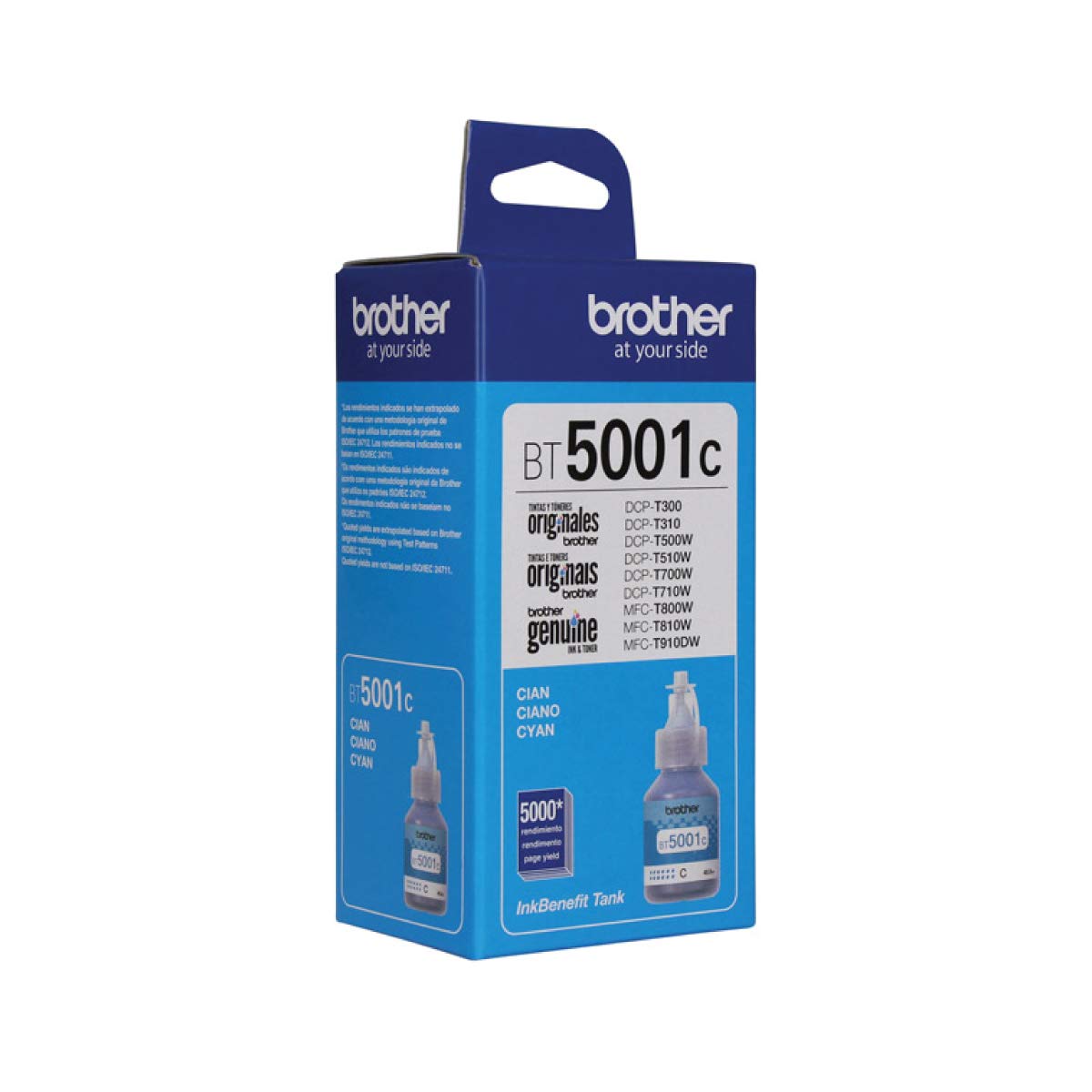 Brother Cartucho Laser BT5001C, 5000 Páginas + Botella de Tinta Magenta BT5001M 5,000 Páginas, Talla Única, Compatible con DCP-T300, DCP-T500W, DCP-T700W, MFC-T800W, Alto Rendimiento