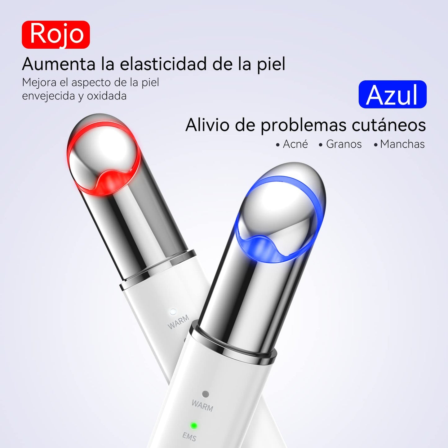 ANLAN Masajeador de Ojos, EMS Dispositivo de Ojos Antiarrugas y Antiedad, Luz Roja& Azu de LED Terapia, 40 ℃ Compresa Caliente,Mejora Ojeras, Bolsas, Hinchazón, Arrugas, Contorno de Ojos
