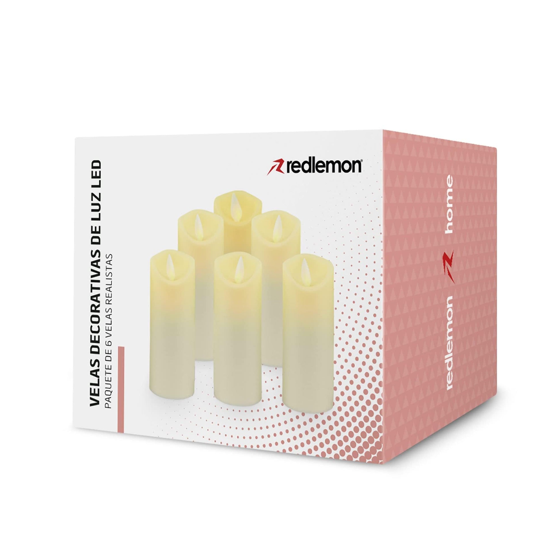 Velas LED Grandes Redlemon Amarillas con Flama Realista y Baterías AA Incluidas 100% Seguras Ecológicas