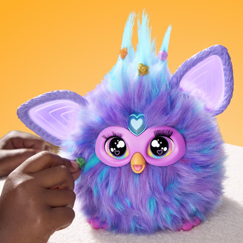 Peluche Electrónico Furby Púrpura Interactivo con Accesorios de Moda para Niños y Niñas