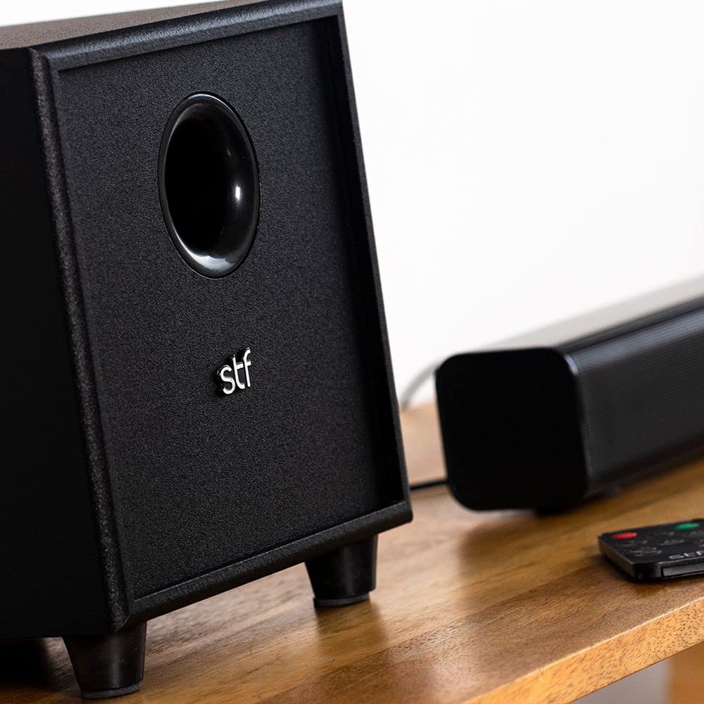 STF Barra De Sonido Alud Pro con Subwoofer | Entrada 3.5 mm | Entrada Óptica | HDMI | Audio Inalámbrico | Entrada USB | Teatro En Casa
