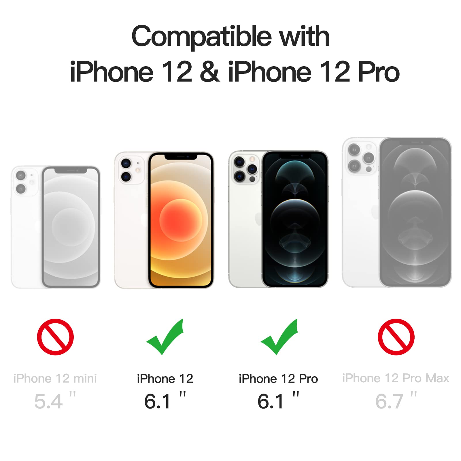 JETech Funda Magnética para iPhone 12/12 Pro 6,1 Pulgadas Compatible con MagSafe Carga Inalámbrica, Carcasa Antigolpes, Parte Trasera Transparente Anti-Arañazos (Transparente)