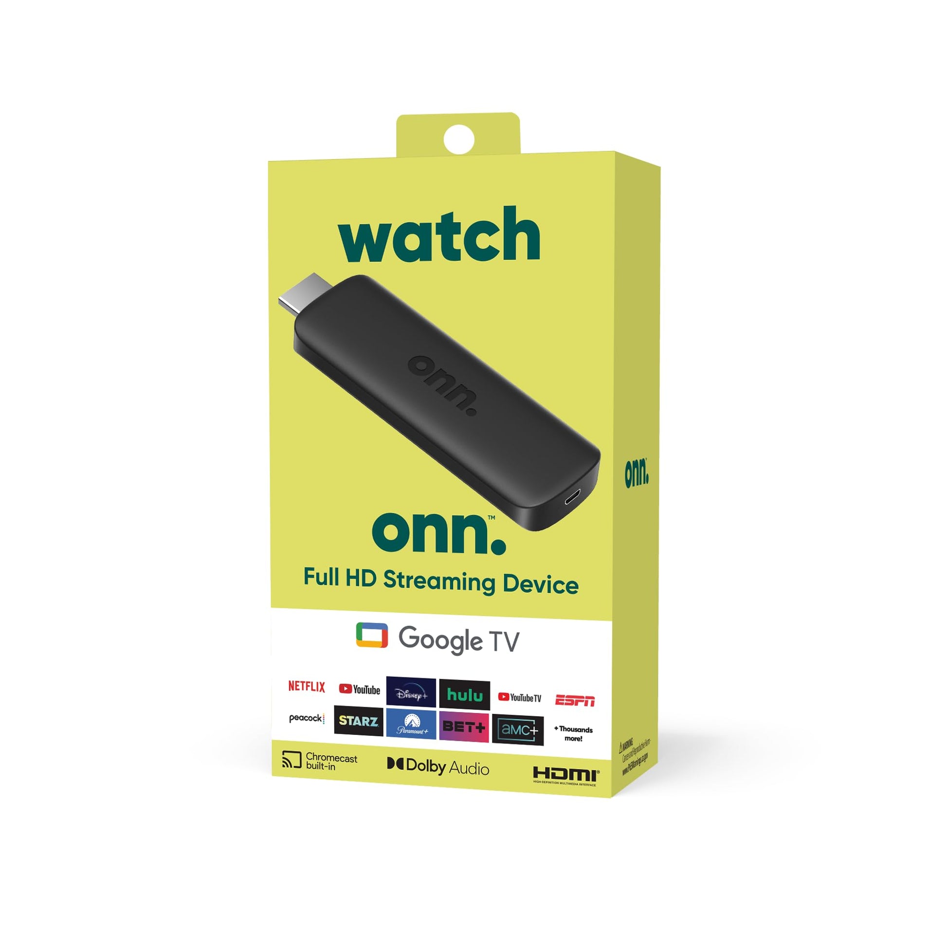 TV Stick Onn Fhd Streaming Negro 8GB 1.5GB Ram