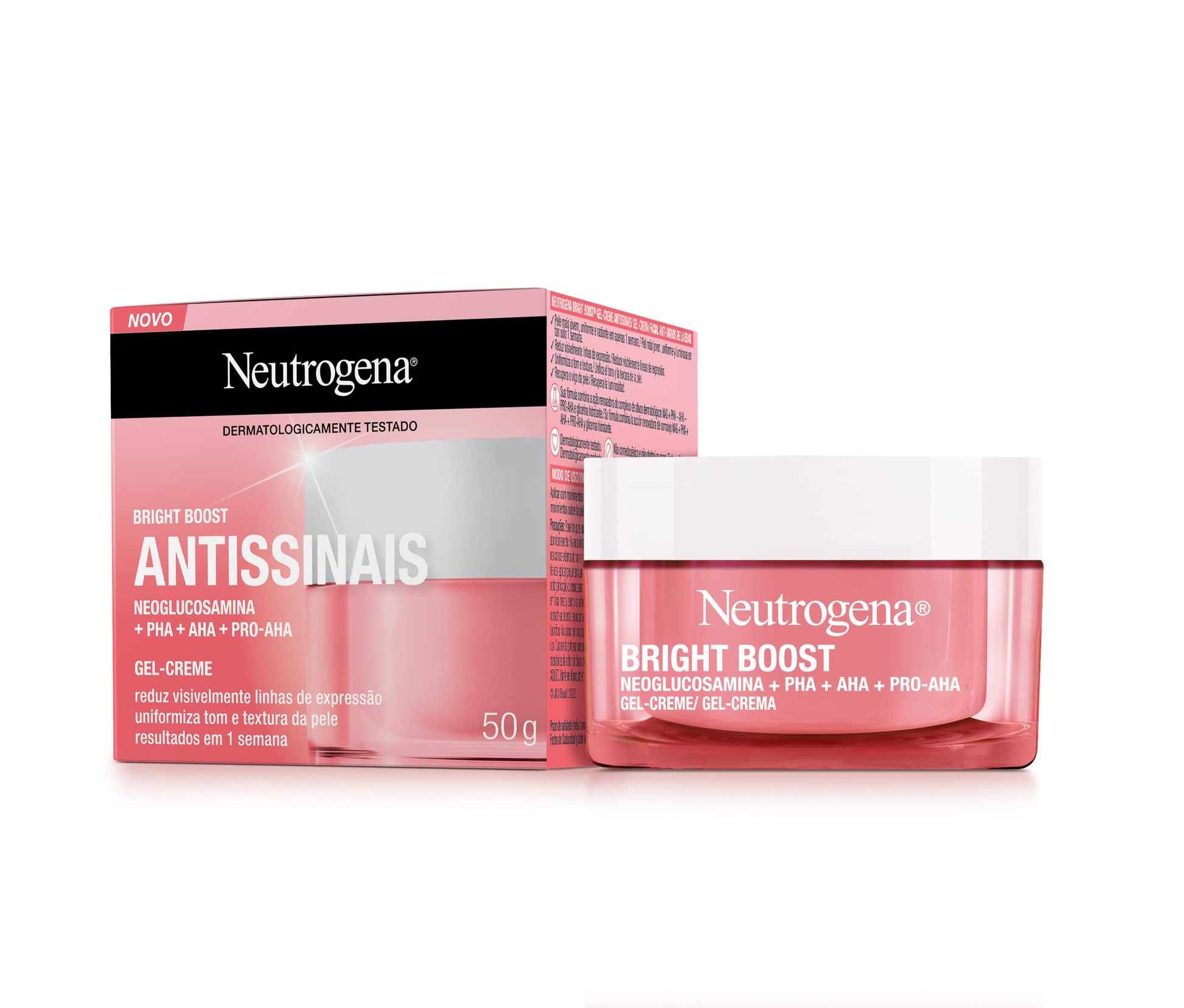 Crema Facial en Gel Neutrogena Bright Boost Neoglucosamina 50 g + Hidratante Facial Hydro Boost Water gel 50 g