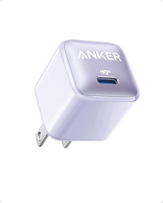 Anker Cargador USB C de 20 W, Cargador 511 (Nano Pro), PIQ 3.0 Cargador rápido Compacto para iPhone 16/16 Plus/16 Pro/16 Pro MAX, Serie 15/14/13, Galaxy, Pixel 4/3, iPad (Cable no Incluido)