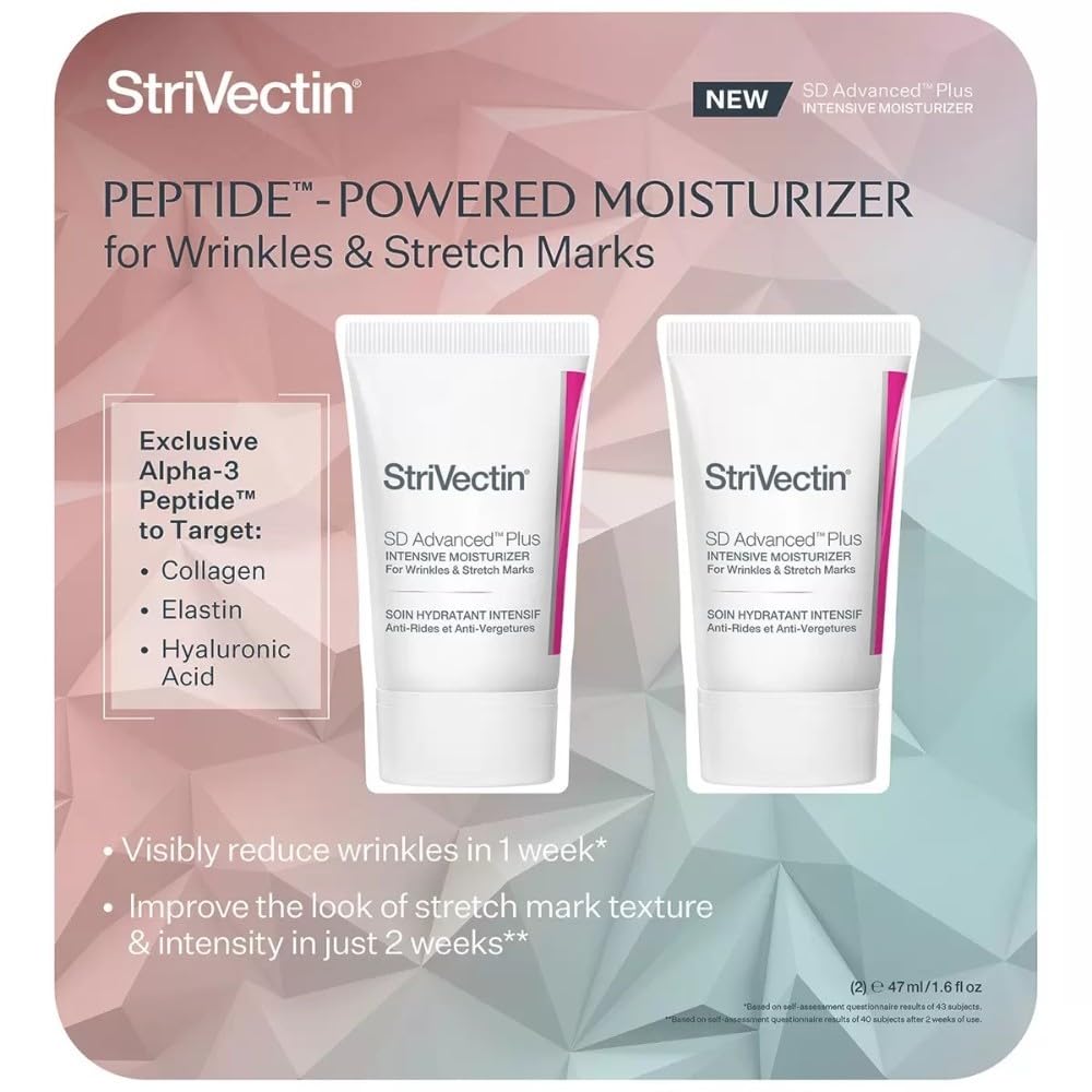 StriVectin Anti-wrinkle SD advanced Plus. Intensive Moisturizing Concentrate for wrinkes & stretch marks with collagen - CE Complex Incluye 2 envases de 47 ml / 1.6 fl oz cada uno