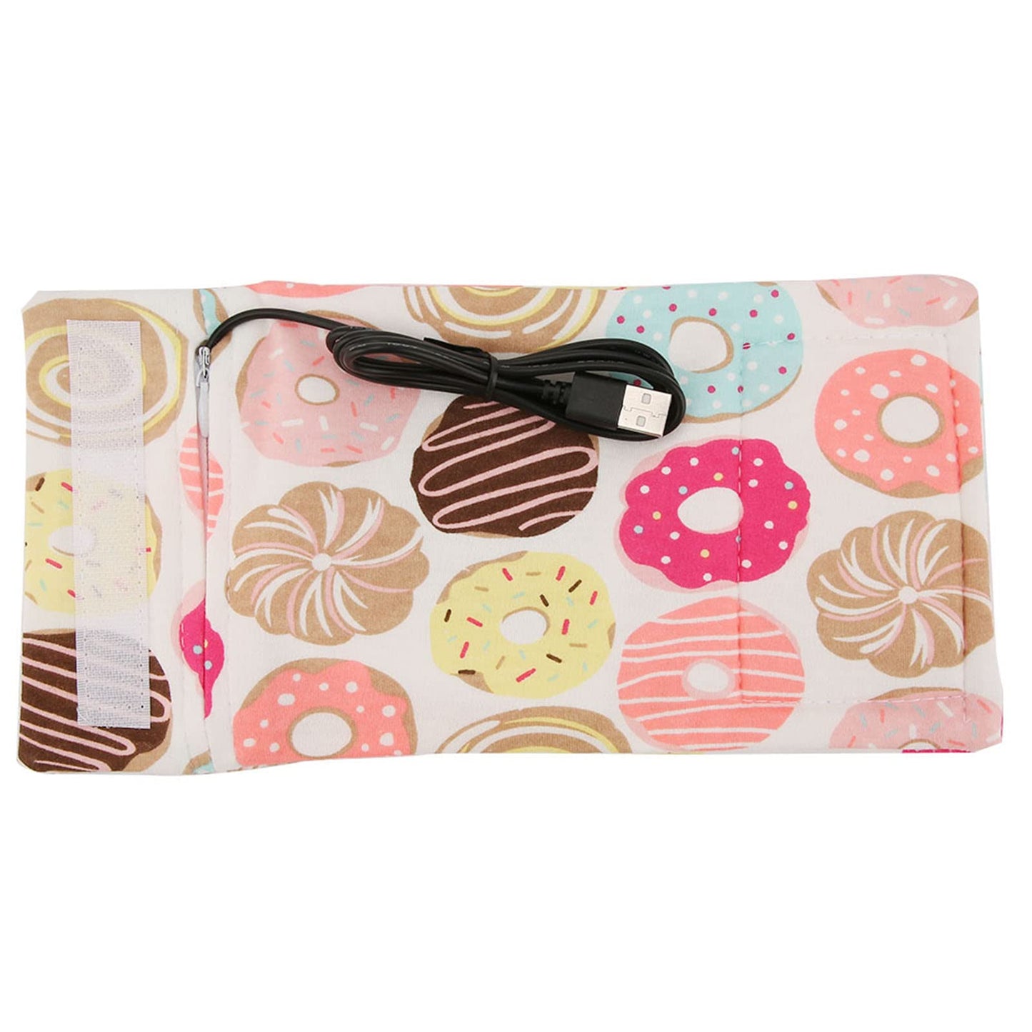 Funda para Biberón que Mantiene el Calor, Bolsas para Biberones Portátiles, USB para Mantener el Calor de la Leche, Calentador Multifunción para Taza de café, té, Bebida, Bolsa de (Rosquilla)