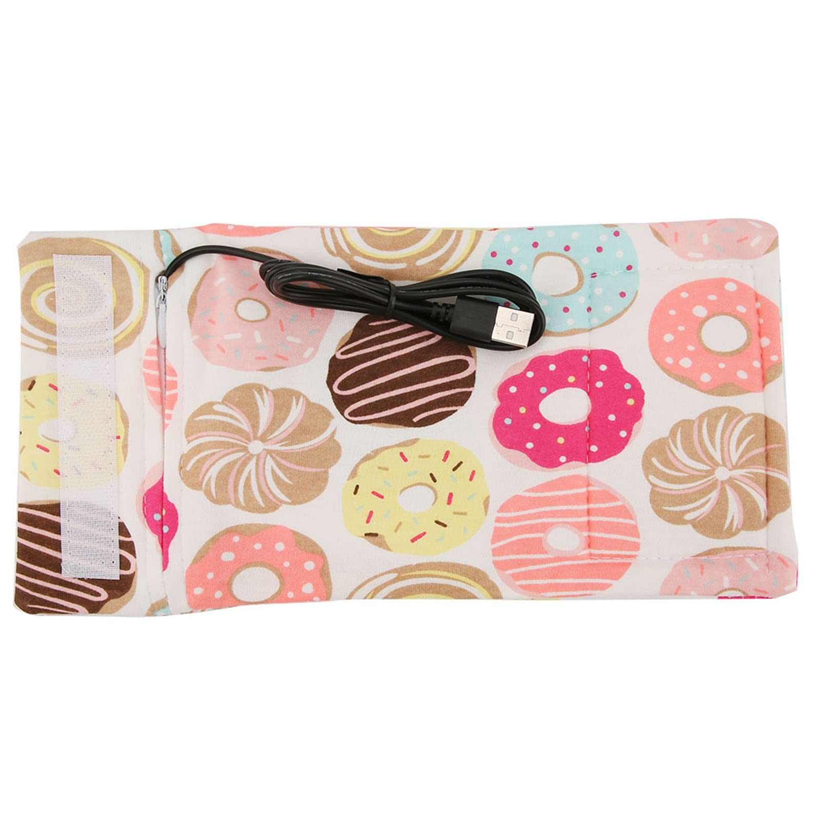 Funda para Biberón que Mantiene el Calor, Bolsas para Biberones Portátiles, USB para Mantener el Calor de la Leche, Calentador Multifunción para Taza de café, té, Bebida, Bolsa de (Rosquilla)