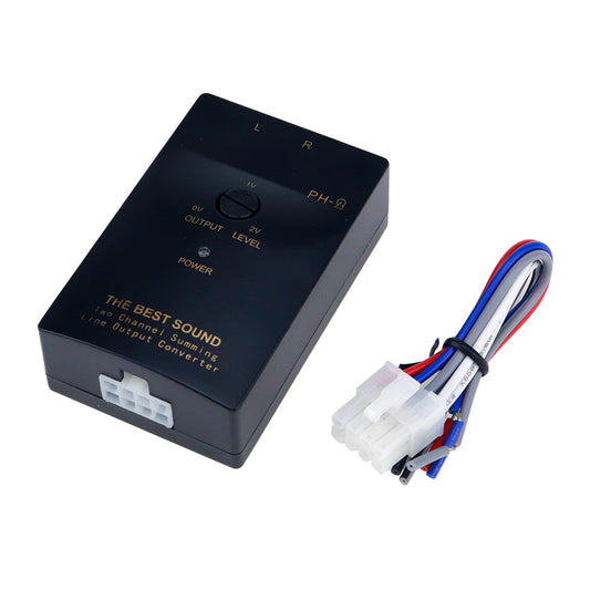 Adaptador de Salida de Línea para Coche SYDIEN Negro Convertidor de 2 Canales RCA Alta a Baja